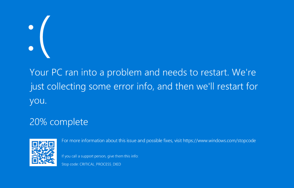 What is a blue screen of death